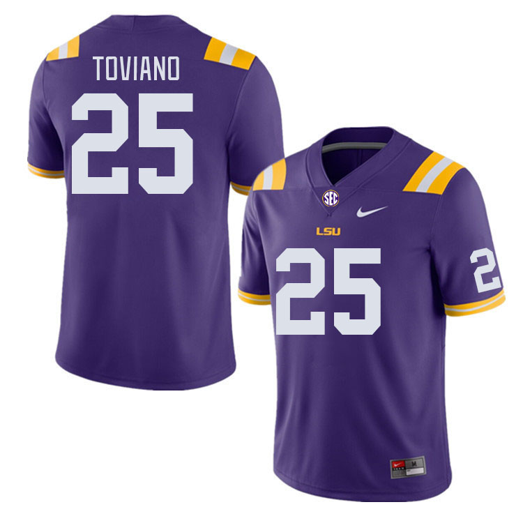 Men #25 Javien Toviano LSU Tigers College Football Jerseys Stitched-Purple